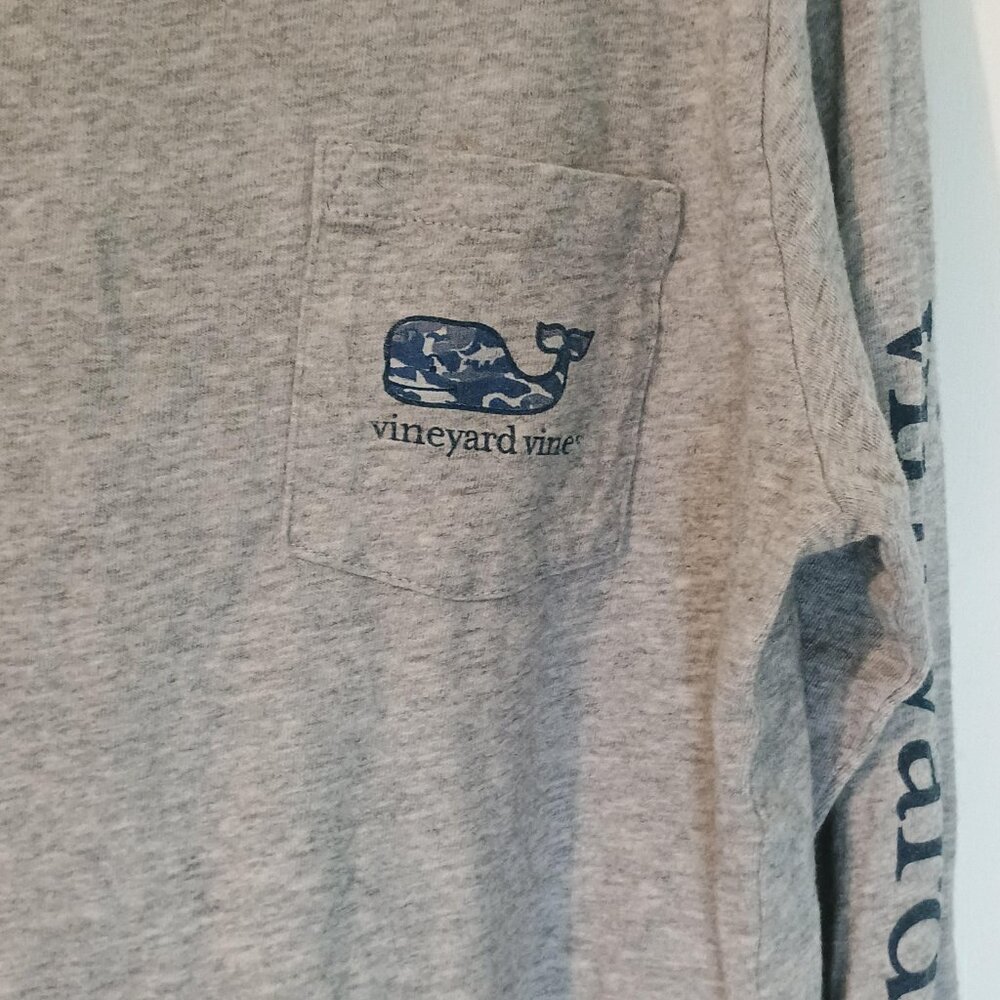 Vineyard Vines/T Shirt/Kids S/Gray Blue Graphic Long Sleeve - Picture 3 of 8